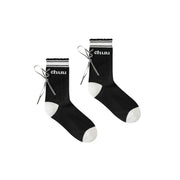 Logo Ribbon Knit High Socks