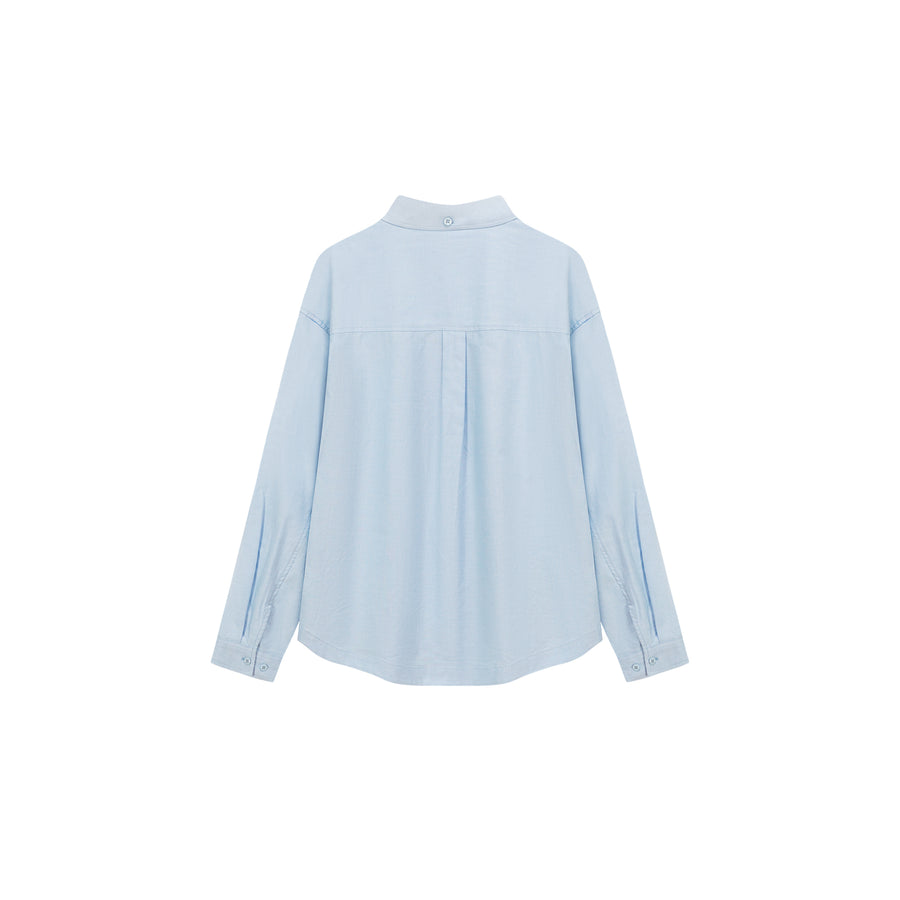 CHUU Pocket Embroidered Long Sleeve Shirt