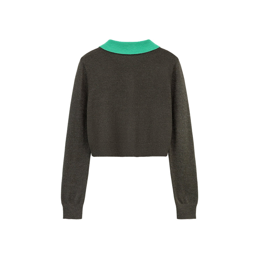 CHUU Color Combination Layered Knit Sweater