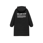 Hooded Logo Pocket Long Padded Coat