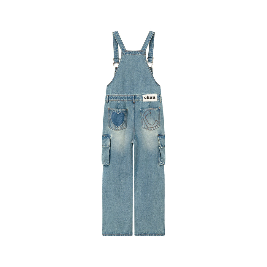 CHUU Big Pocket Denim Overalls