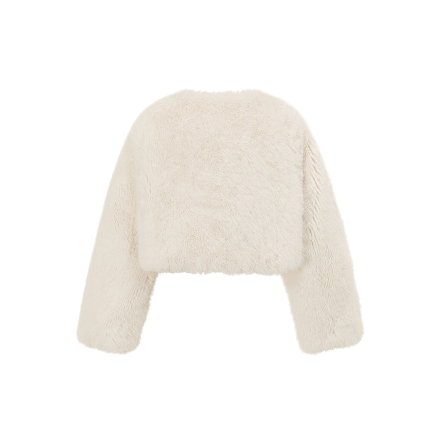 CHUU Faux Fur Crop Jacket