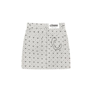 High Waisted Logo Heart Argyle Skirt