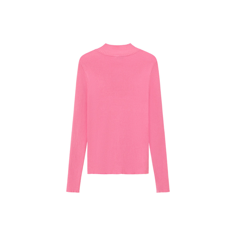 CHUU Logo Basic Ribbed Knit Top