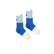 Cherry Color Distressed High Socks
