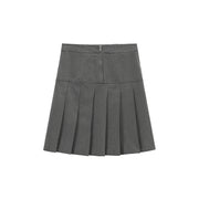 Logo Embroidered Pleated Skirt