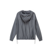 Summer Boxy Drawstring Hooded Jacket