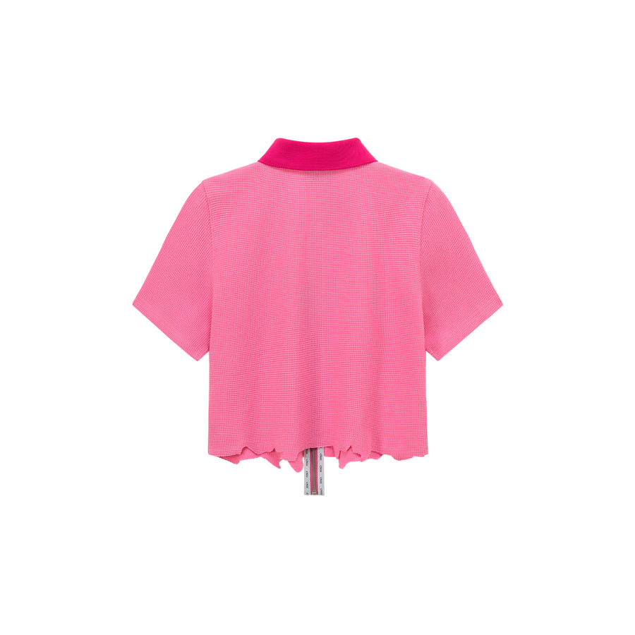 CHUU Color Matching Collar Zip-Up Top