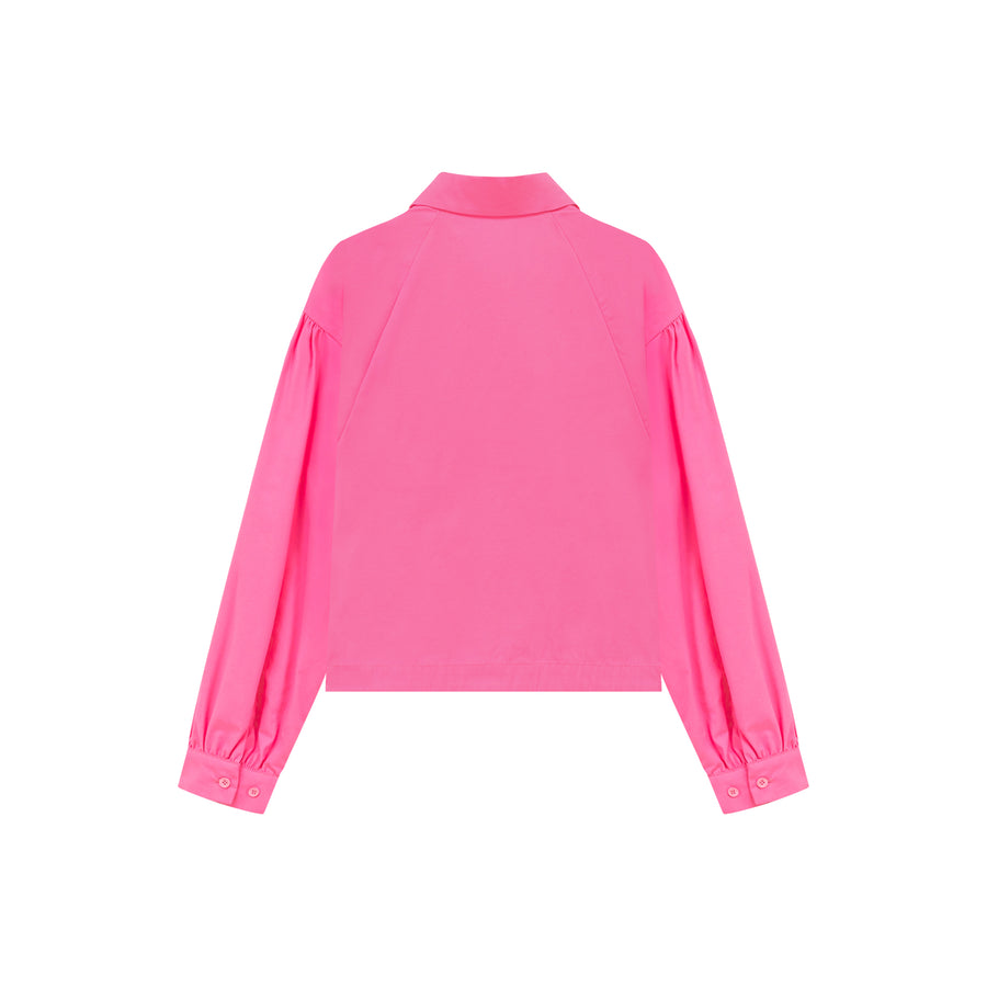 CHUU Point Collar Puff Sleeve Shirt