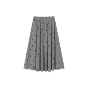 String Heart Check Long Skirt