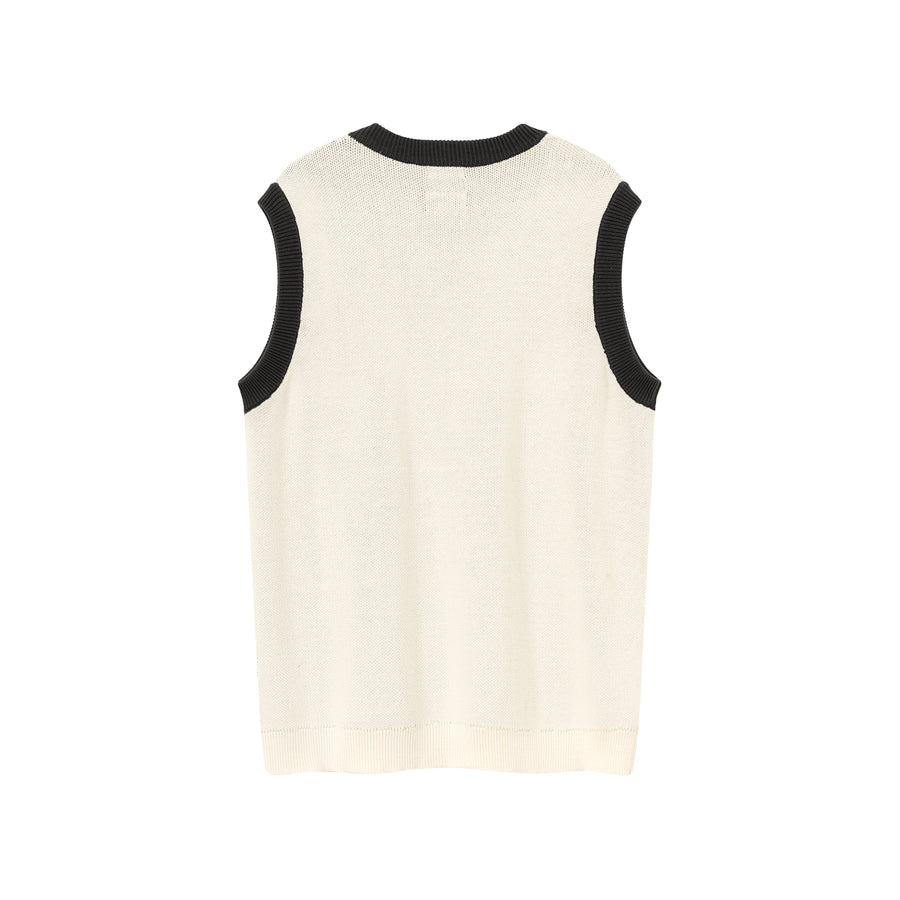 CHUU Logo Jacquard Knit Vest