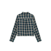 Vintage Check Boxy Crop Shirt