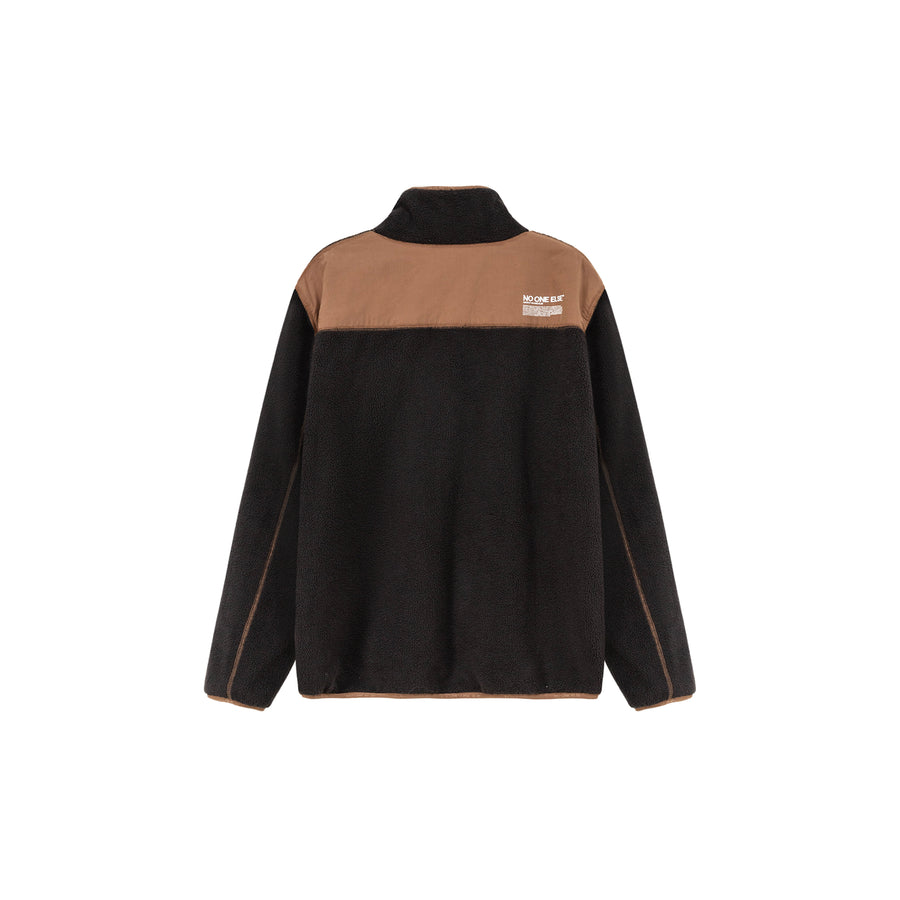 CHUU Color Lined Fleece Boxy Zip-Up