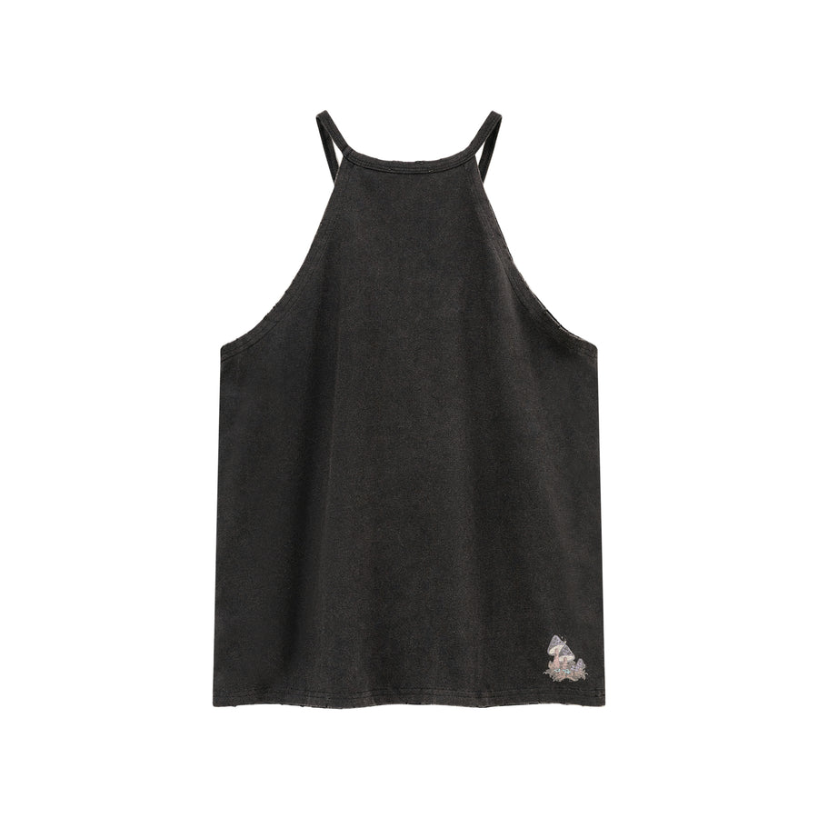 CHUU Cotton Halter Neck Sleeveless Noe Mushrooms Top