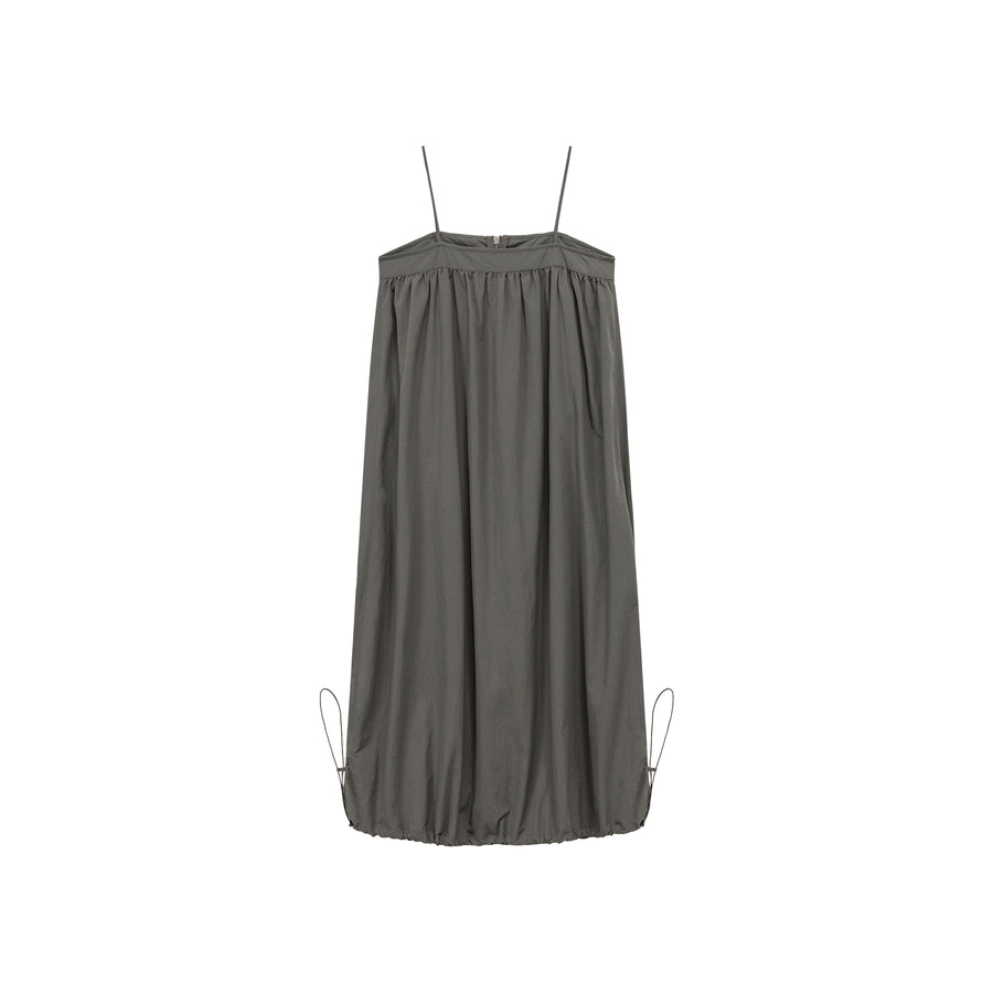 CHUU Drawstring Hem Long Babydoll Dress