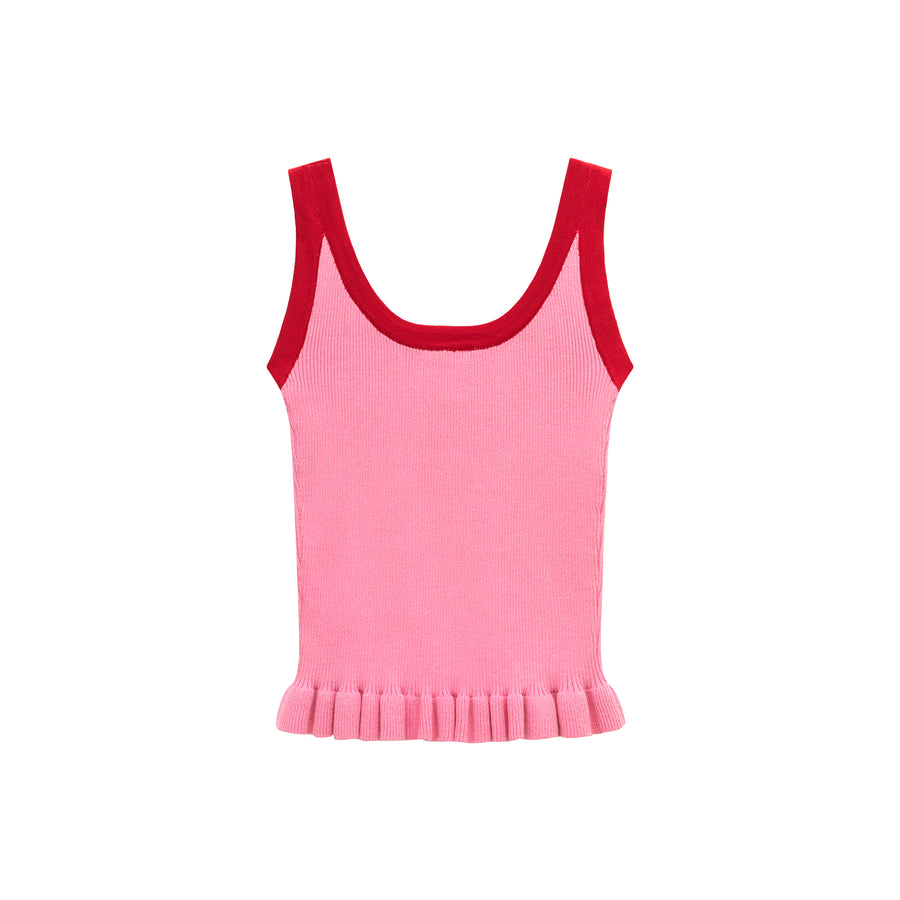 CHUU Cherry Detail Knit Sleeveless Top