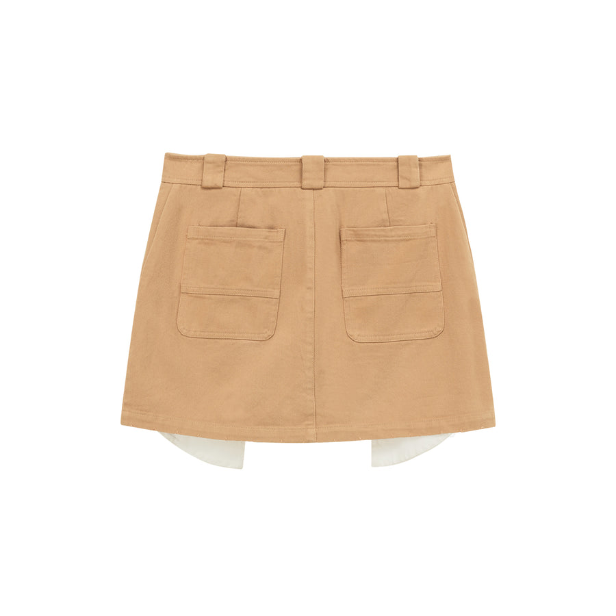 CHUU Exposed Pockets A-Line Mini Skirt