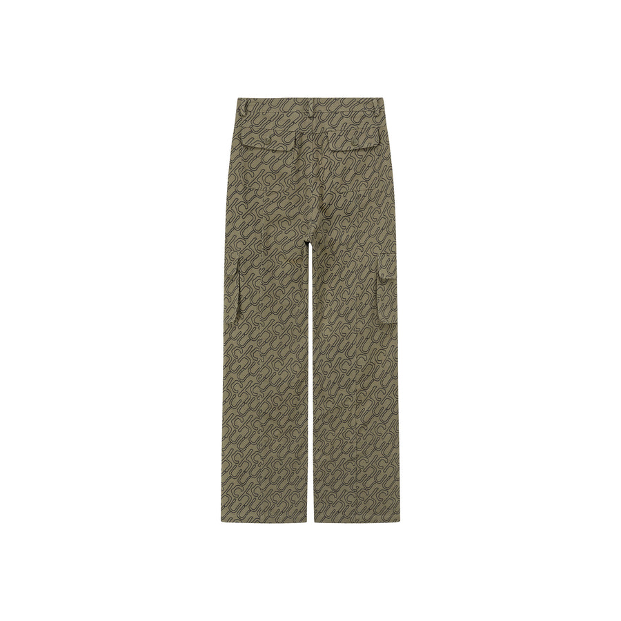 CHUU Logo Lettering Cargo Wide Pants