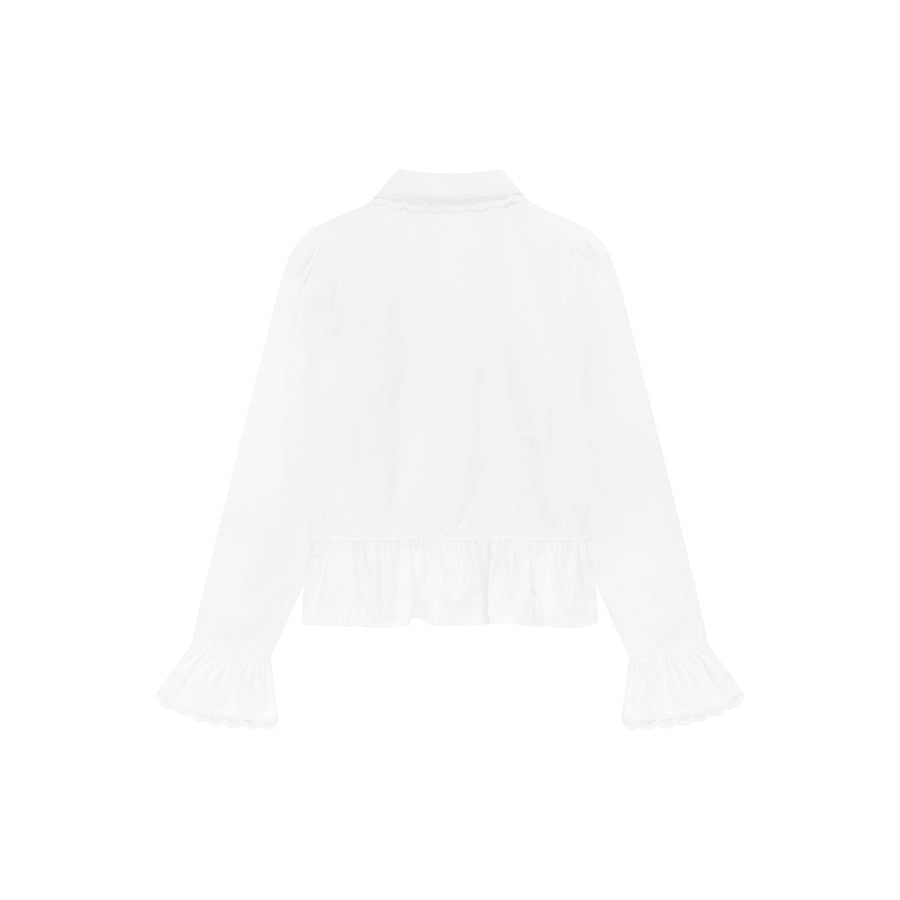 CHUU Ruffle Lace Collar Shirt