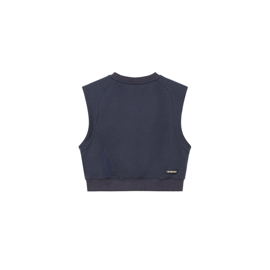 CHUU Noe Logo Cropped Sleeveless Sweatshirt