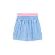 Lace Hem Striped Casual Shorts