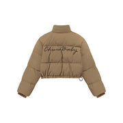 Oversized Logo Embroidery Padded Jacket