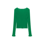 Color Ribbed Knit Top