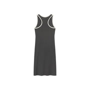 Lace Up Color Matching Sporty Long Dress
