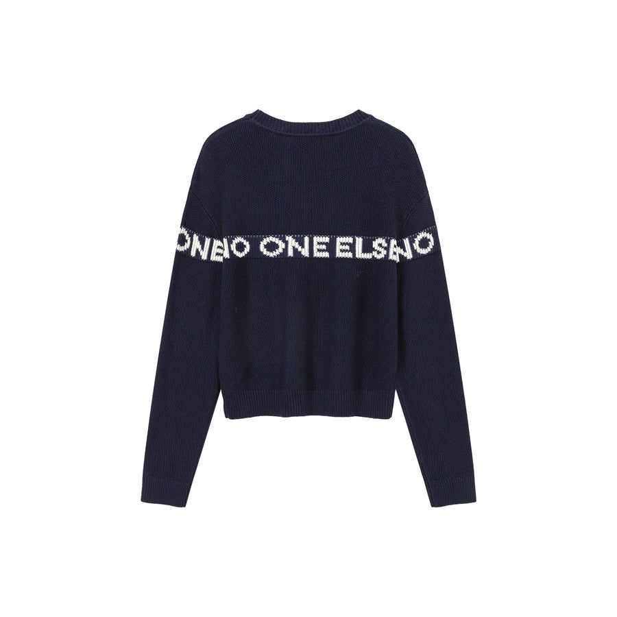 CHUU Logo Lettering Basic Knit Sweater