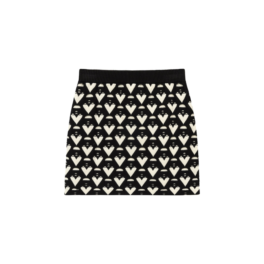 CHUU Heart Pattern Mini Skirt