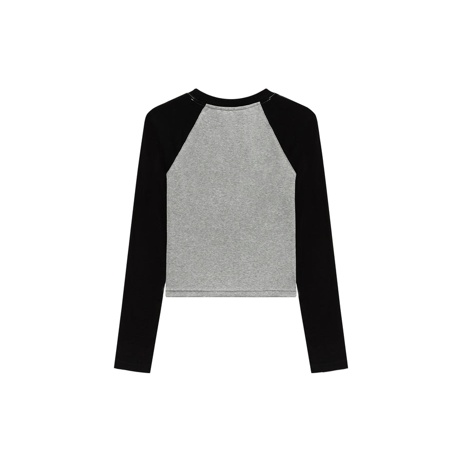 CHUU Lgo Casual Slim Raglan Color T-Shirt