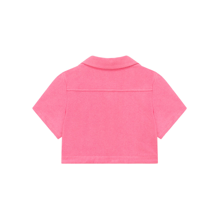 CHUU Heart Logo Pocket Cropped Shirt