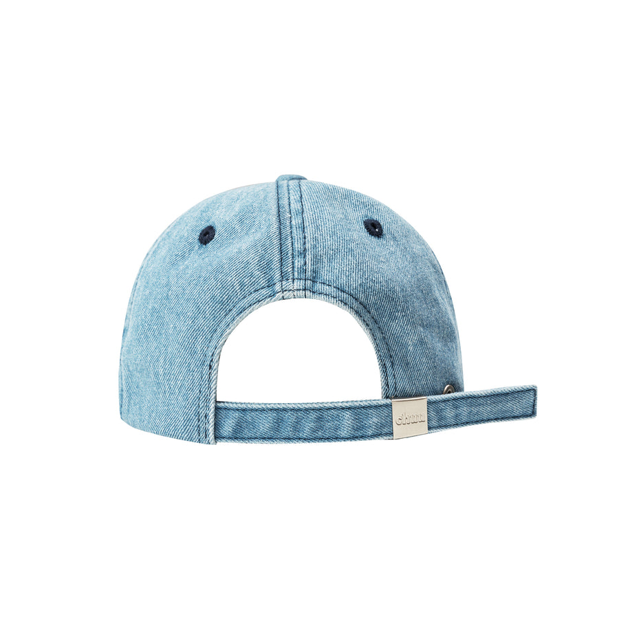 CHUU Rainbow Logo Distressed Denim Ball Cap