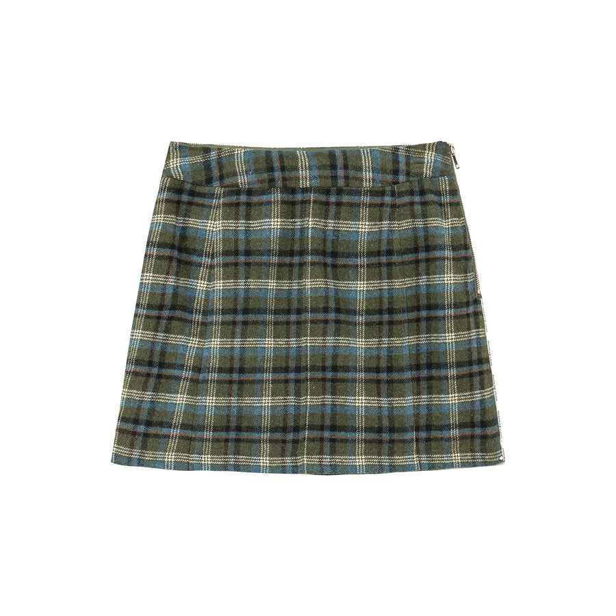 CHUU Logo Check Mini Skirt