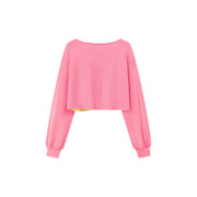 Color Matching Asymmetrical Layer Cropped T-Shirt