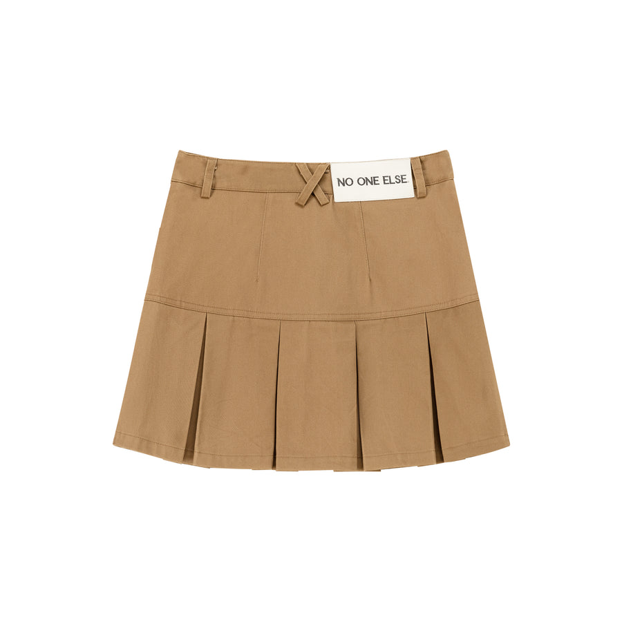 CHUU Logo Mini Pleated Skirt