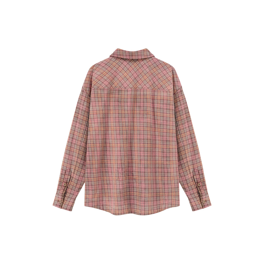 CHUU Color Heart Check Loose Fit Shirt