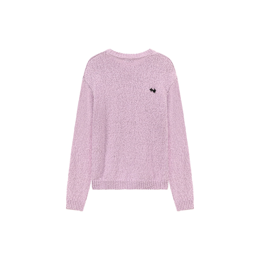 CHUU Macaron Color Logo Knit Sweater