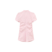 Puffy Short Sleeve Stripe Shirt