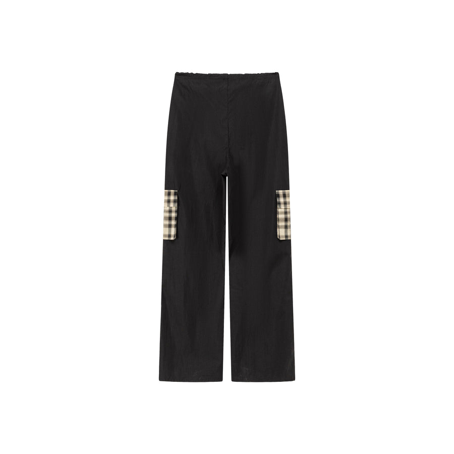 CHUU Checked Cargo Contrasting Color Casual Pants