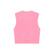 Logo Shoulder Pad Boxy Sleeveless Top