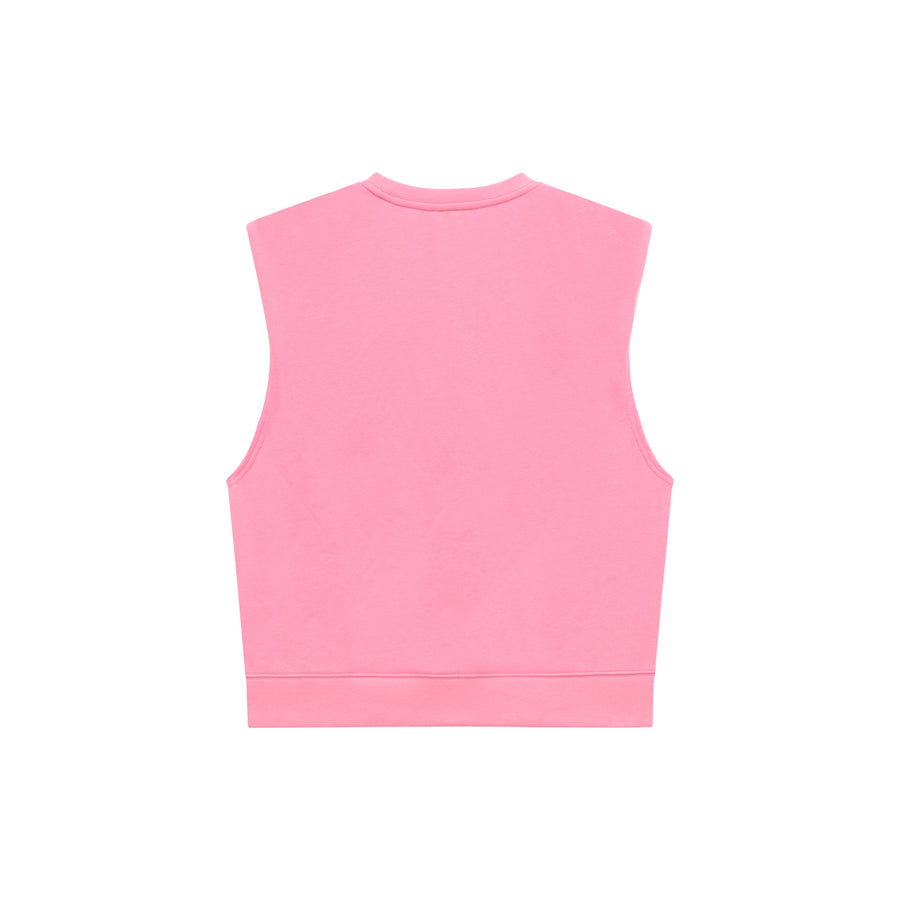 CHUU Logo Shoulder Pad Boxy Sleeveless Top