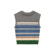 Open Color Striped Knit Vest