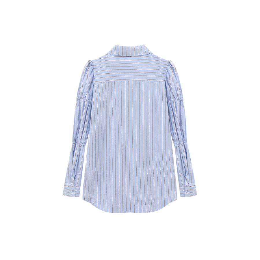 CHUU Heart Pocket Stripe Shirt