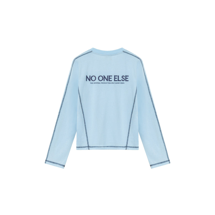 CHUU Logo Stitch Cotton Long Sleeve T-Shirt