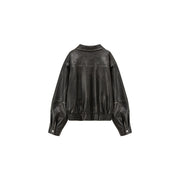 Leather Back Logo Jacket