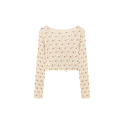 Flower Eyelet Key Hole Cardigan Top