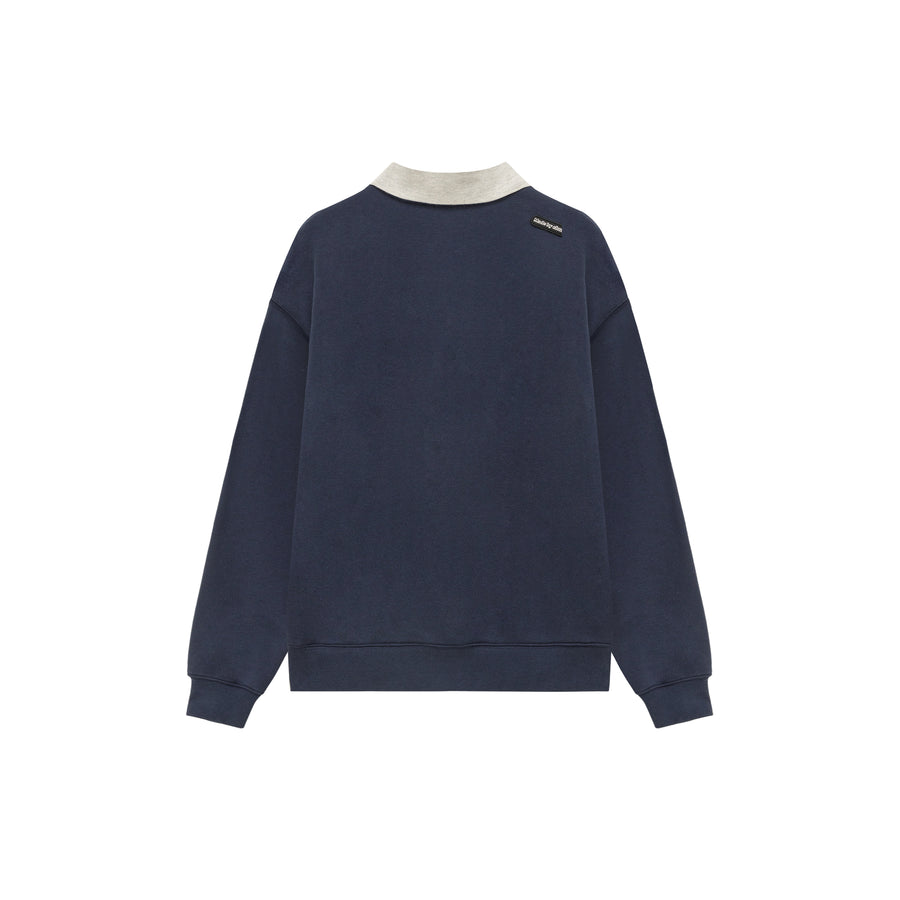 CHUU Polo Neck Boxy Sweatshirt