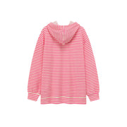 Logo Striped Loose Hoodie