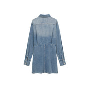 Unbalanced Denim Long Sleeve Dress